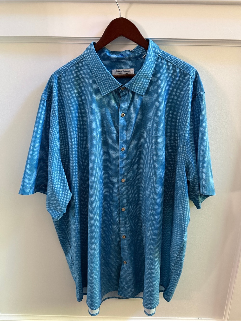 Tommy Bahama | Blue Geo Short Sleeve Button Down Shirt | 3XLT | GPC